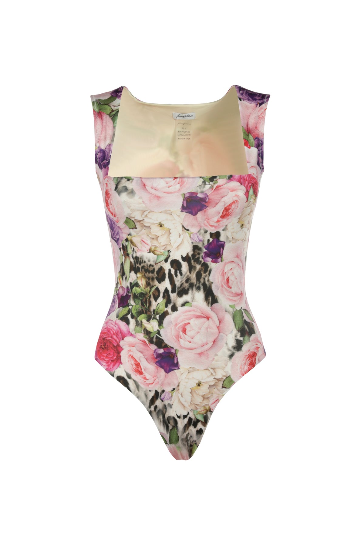 Body Valentina Giro Manica Rose Maculato