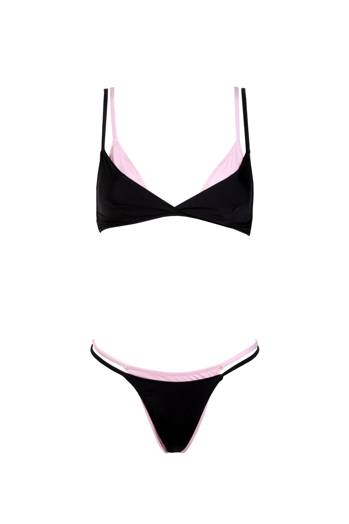 Bikini Ermes Nero/Rosa Chiaro