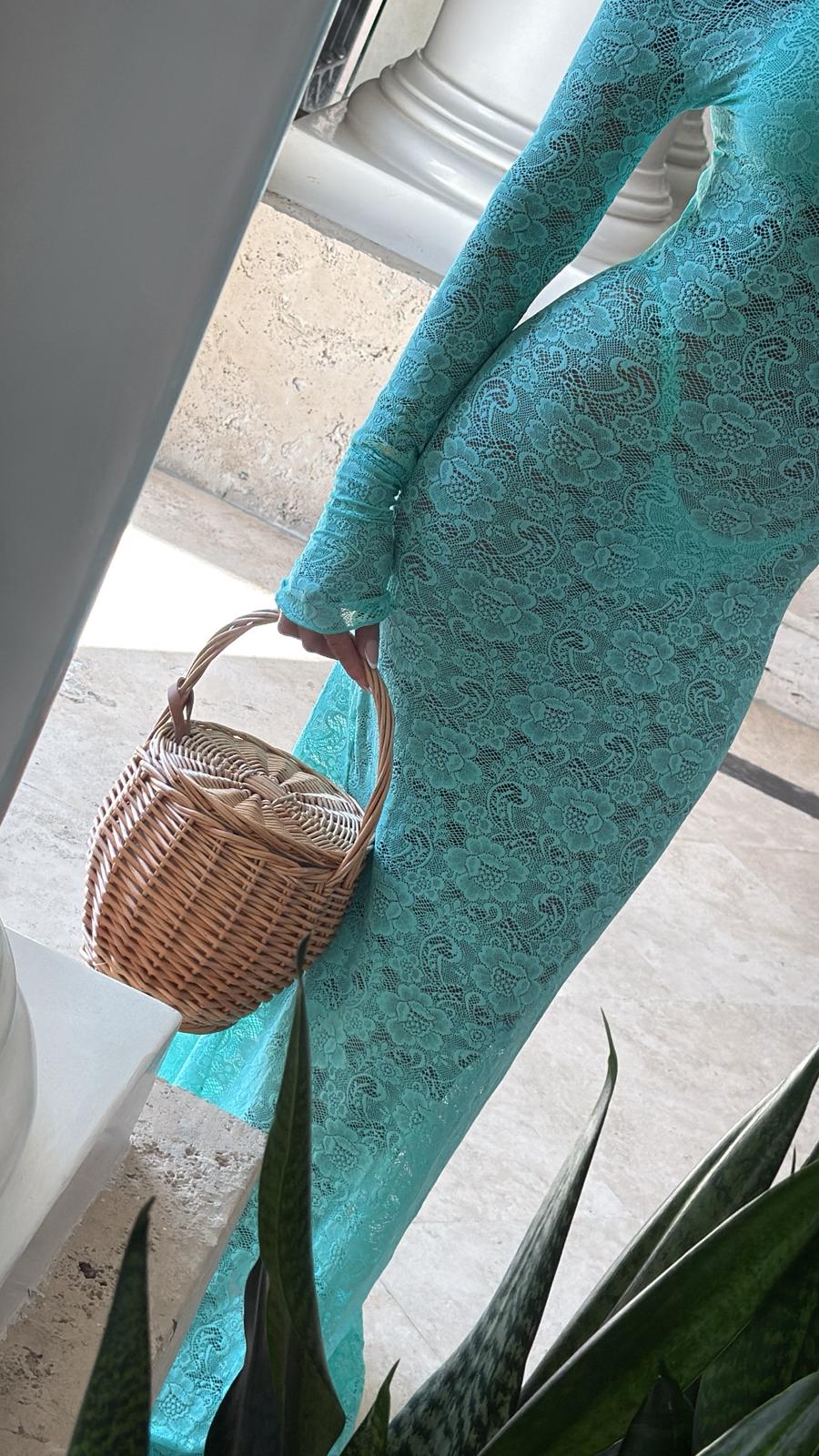 Abito Merletto Bea Verde Tiffany