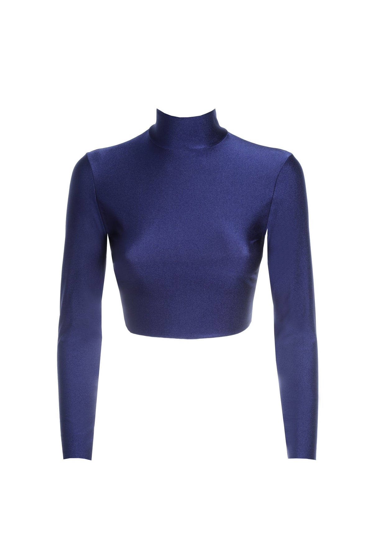 Maglia Collo Alto Polly Corta Lycra Blu Navy