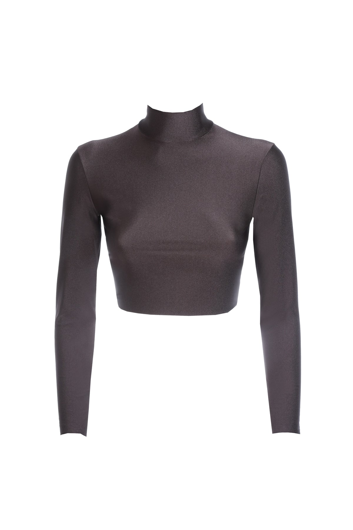 Maglia Collo Alto Polly Corta Lycra Cioccolato