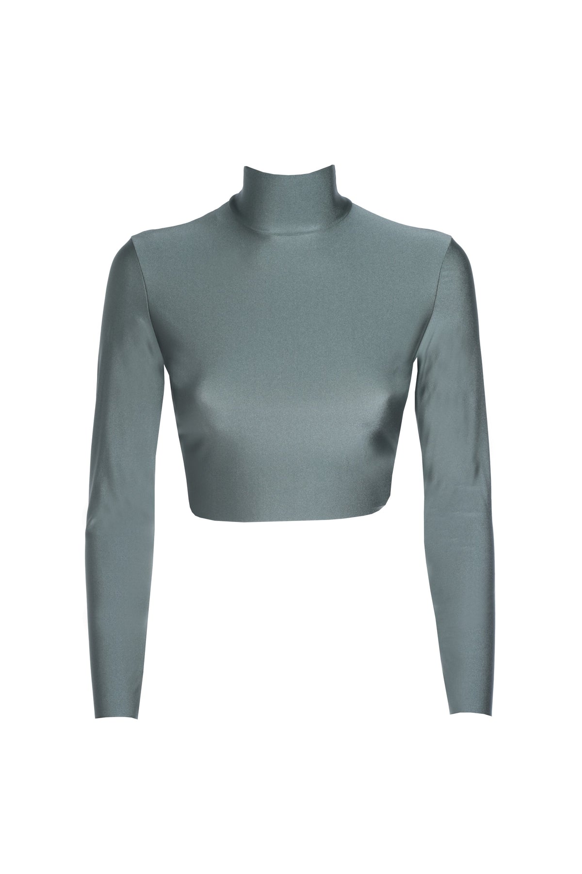 Maglia Collo Alto Polly Corta Lycra Verde Militare