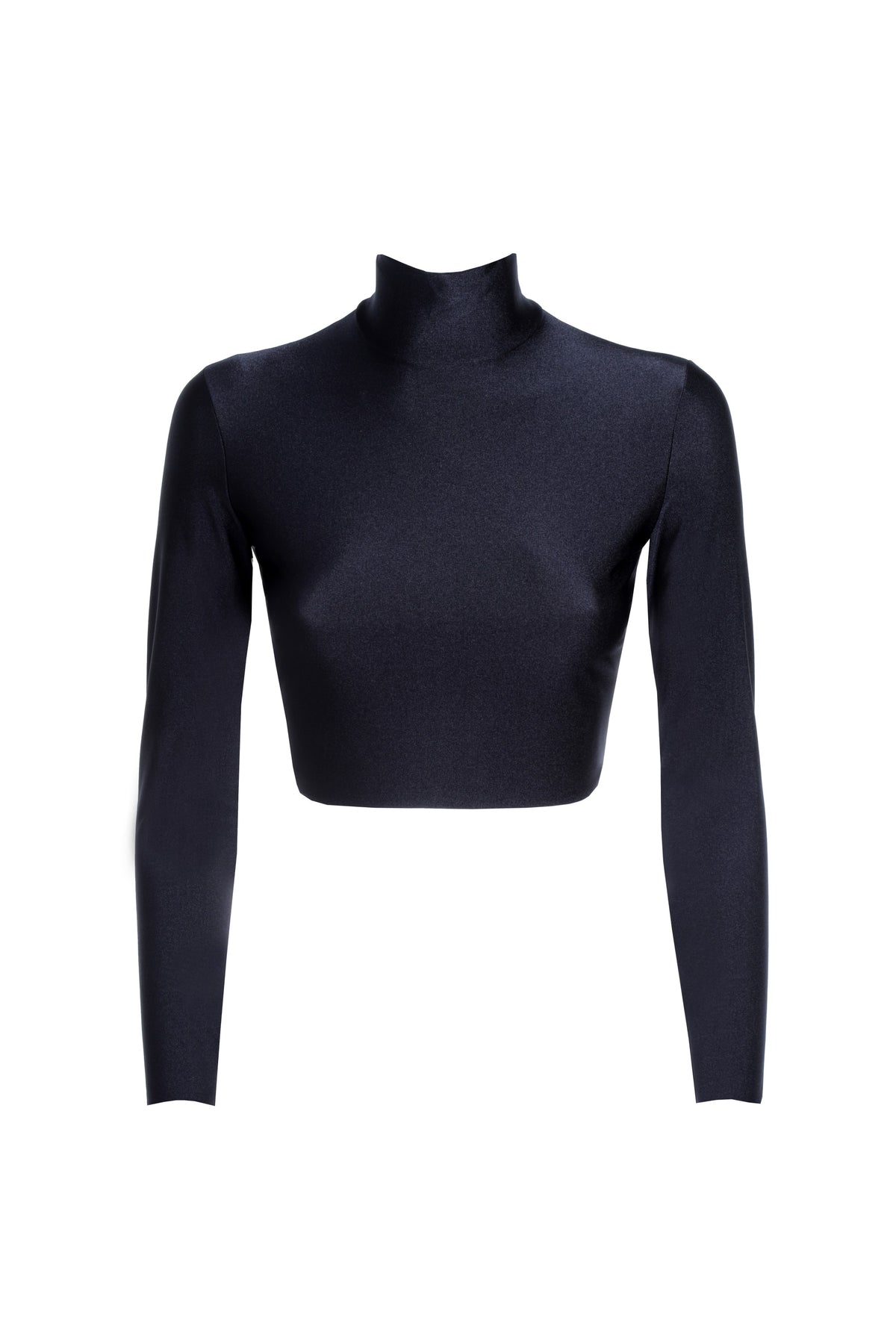 Maglia Collo Alto Polly Corta Lycra Nero
