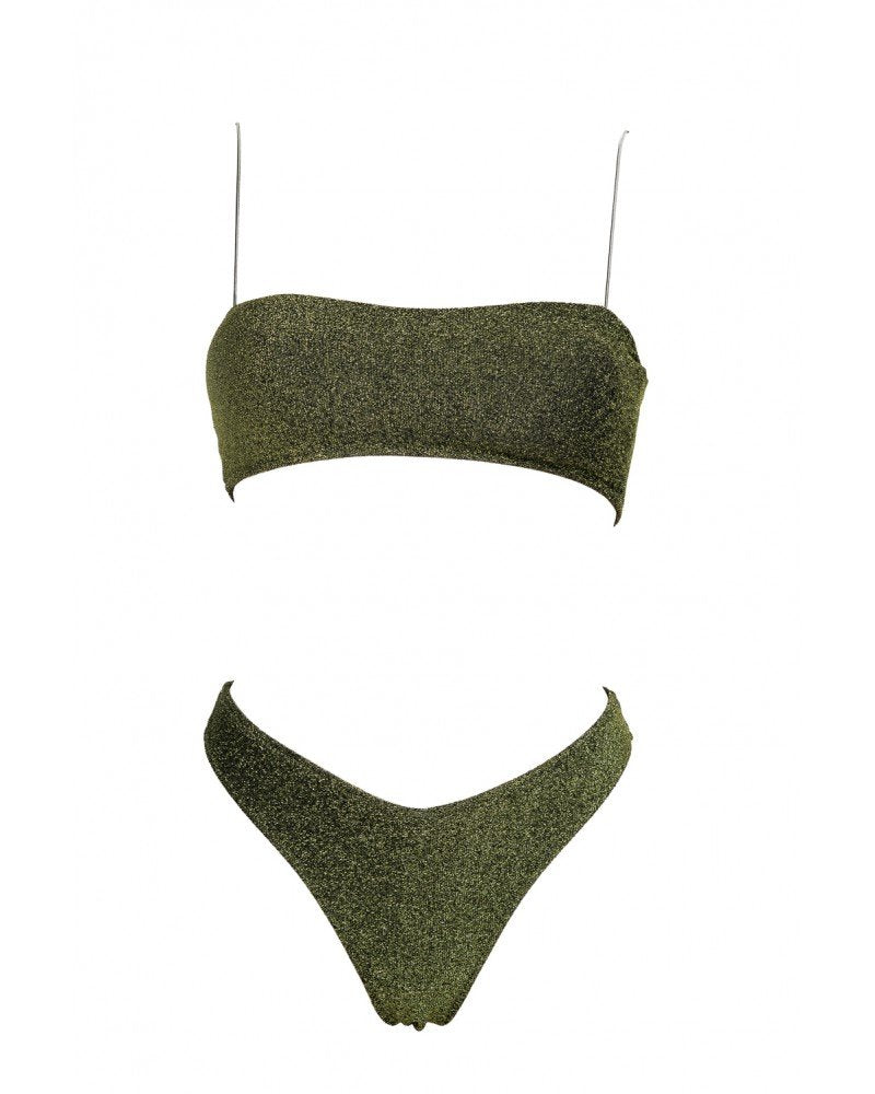 Bikini Kim Glitter Verde Nero
