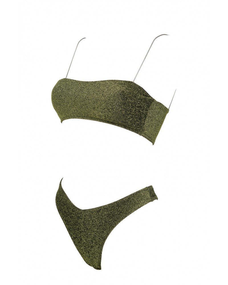 Bikini Kim Glitter Verde Nero