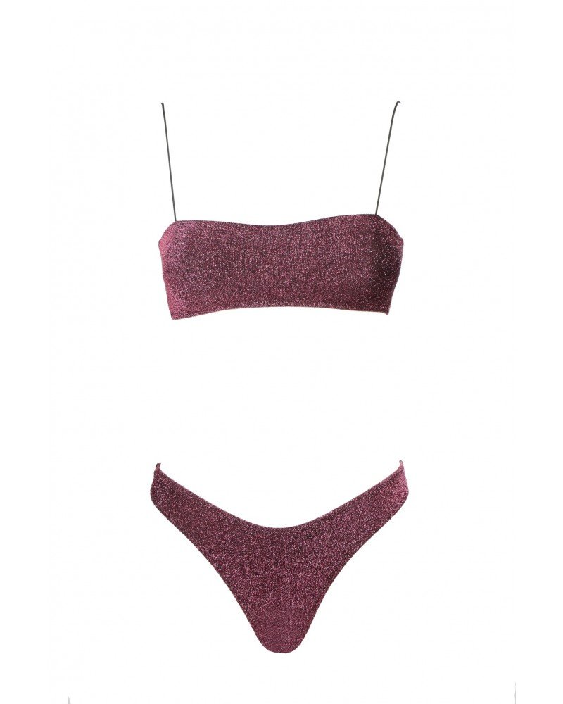Bikini Kim Glitter Rosa-Nero