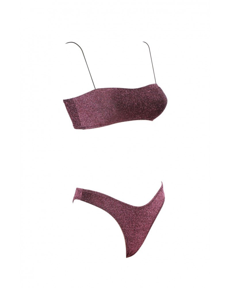 Bikini Kim Glitter Rosa-Nero