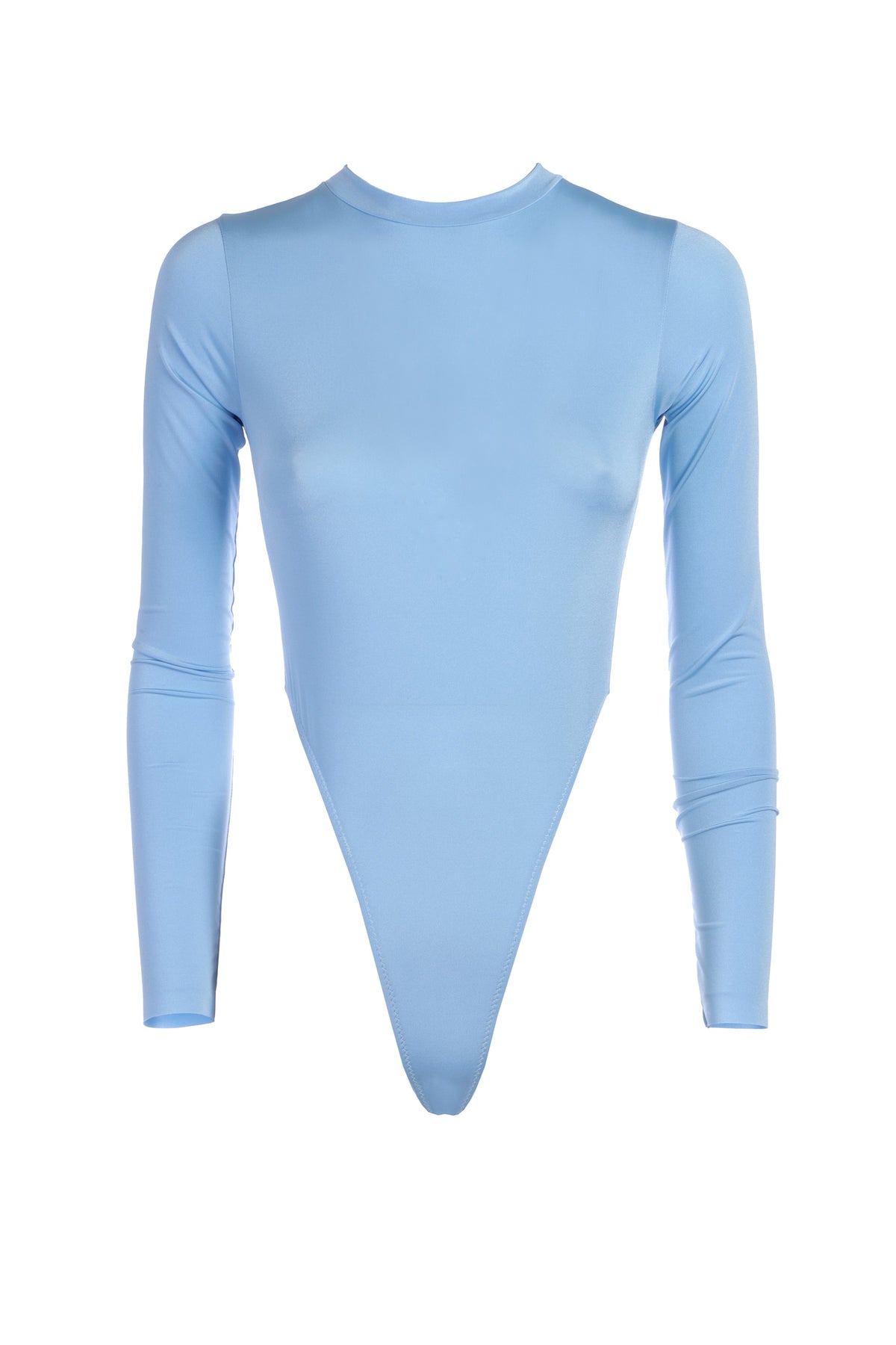 Body Baby Lycra Celeste Manica Lunga